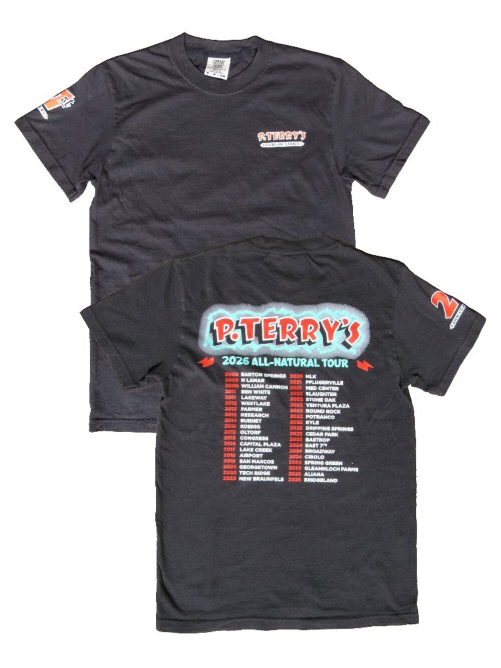 New! P. Terry's Burger Stand 21st Birthday T-Shirt Austin Texas 2026 LTD Edition